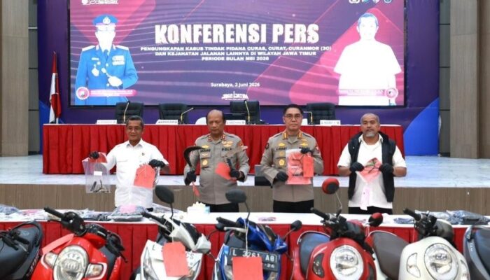 Polda Jatim Ungkap 320 Kasus Kejahatan Jalanan Selama Mei 2026, 319 Pelaku Diamankan